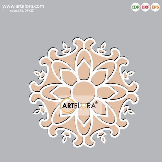 Pre Marked Base Design Rangoli Laser Cutting