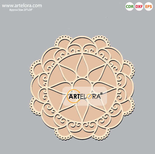 Pre Marked Base Design Rangoli Laser Cutting