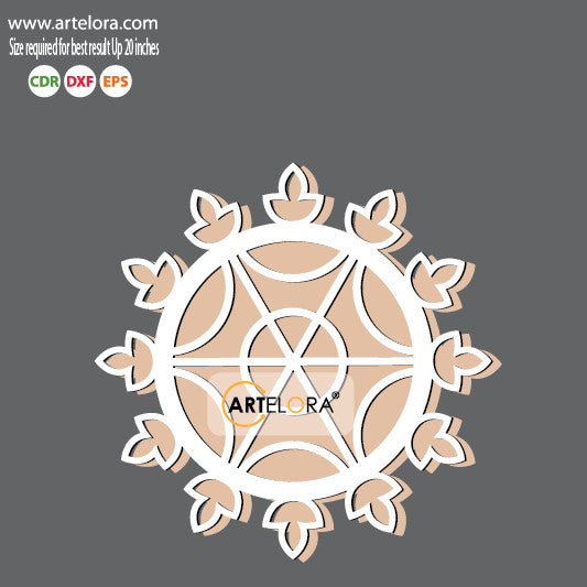 Pre Marked Base Design Rangoli Laser Cutting