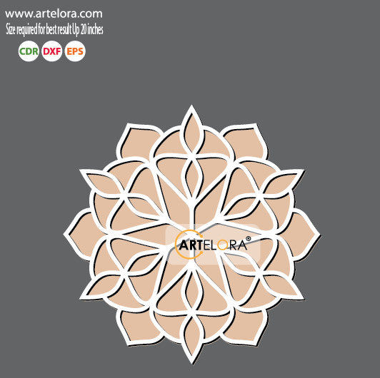 Pre Marked Base Design Rangoli Laser Cutting