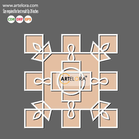 Pre Marked Base Design Rangoli Laser Cutting