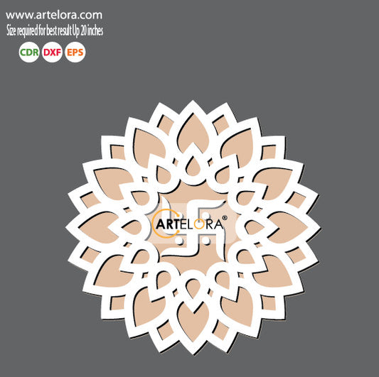 Pre Marked Base Design Rangoli Laser Cutting