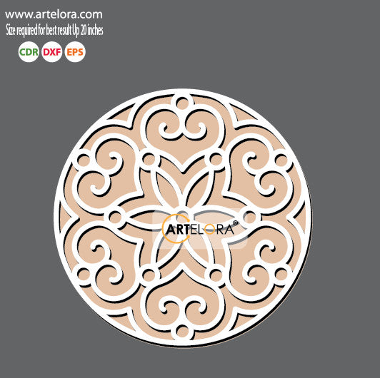 Pre Marked Base Design Rangoli Laser Cutting