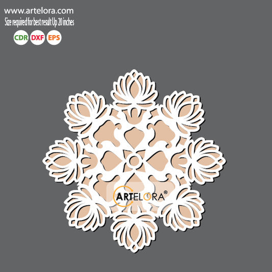 Pre Marked Base Design Rangoli Laser Cutting