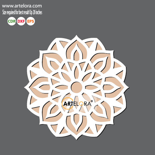 Pre Marked Base Design Rangoli Laser Cutting