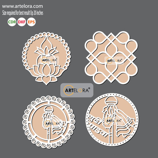 Pre Marked Base Design Gudi Padwa Rangoli Laser Cutting