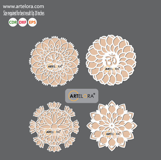 Pre Marked Base Design OM Rangoli Laser Cutting