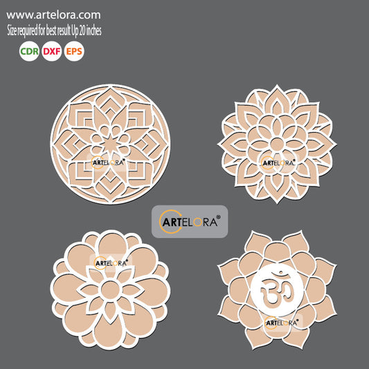 Pre Marked Base Design OM Rangoli Laser Cutting