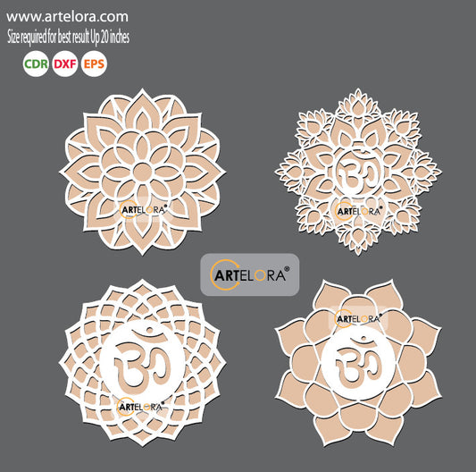 Pre Marked Base Design OM Rangoli Laser Cutting