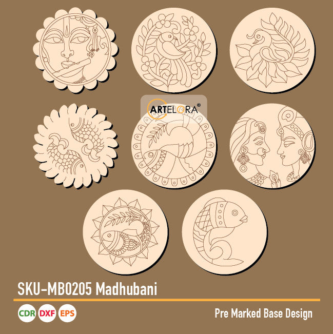 SKU-MB0205 Madhubani (Pre Marked Base Design)
