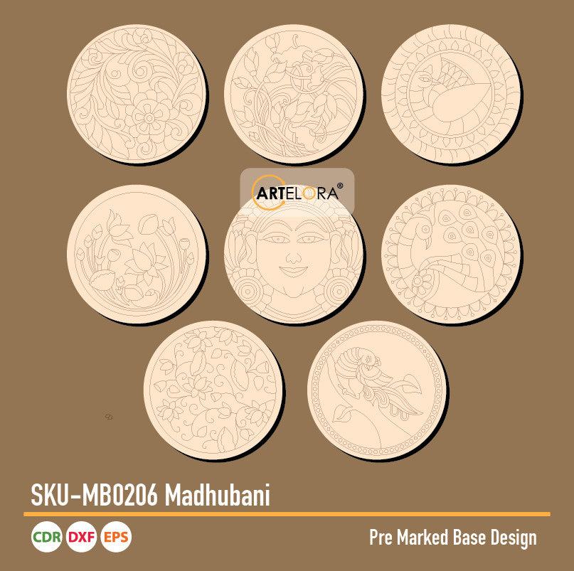 SKU-MB0206 Madhubani (Pre Marked Base Design)
