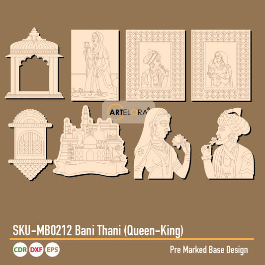 SKU-MB0212 Bani Thani (Queen-King) (Pre Marked Base Design)
