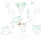 SKU-MB0218 Animal- Monkey-Donkey- Elephant (Pre Marked Base Design)