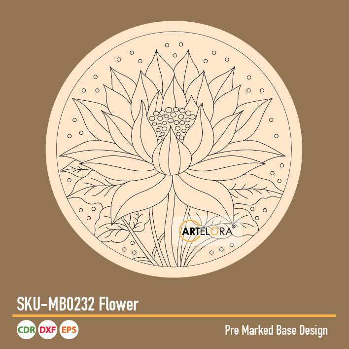 Pre Marked Base Design Pichwai  Flower