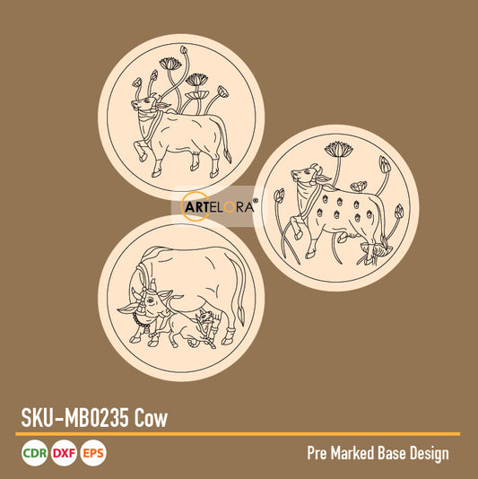 Pre Marked Base Design Pichwai Cow