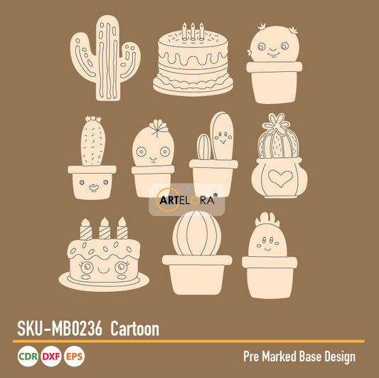 Pre Marked Base Design Pichwai Cartoon