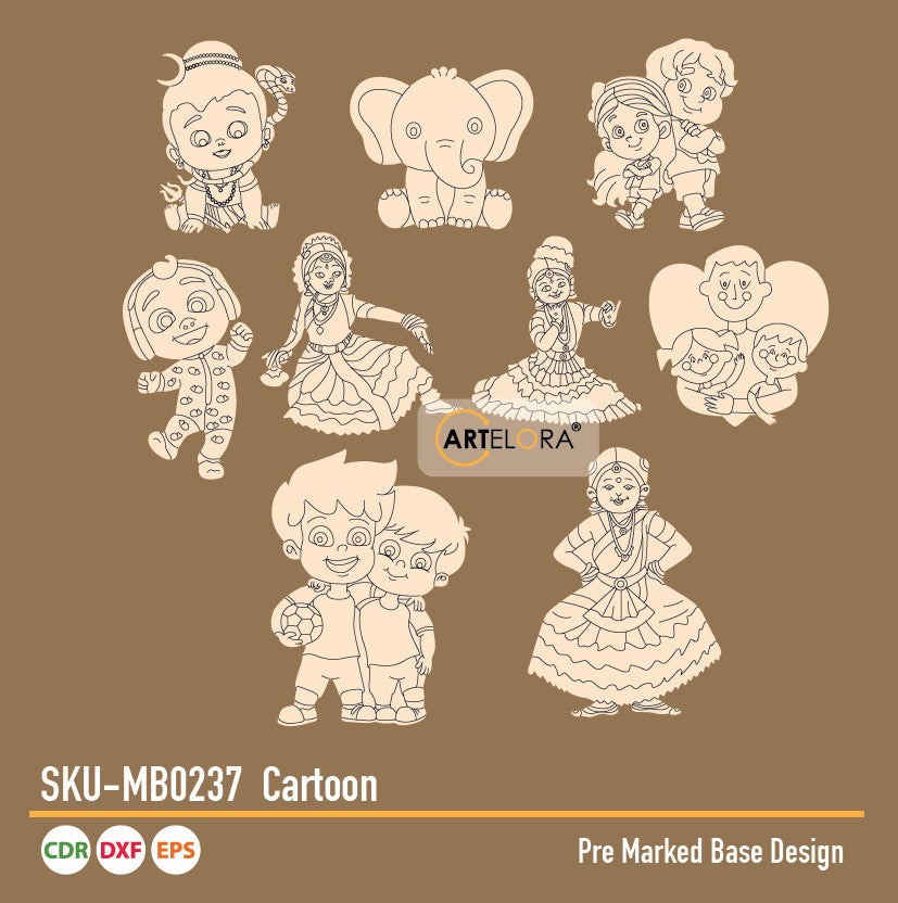 Pre Marked Base Design Pichwai Cartoon