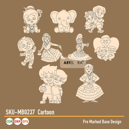 Pre Marked Base Design Pichwai Cartoon