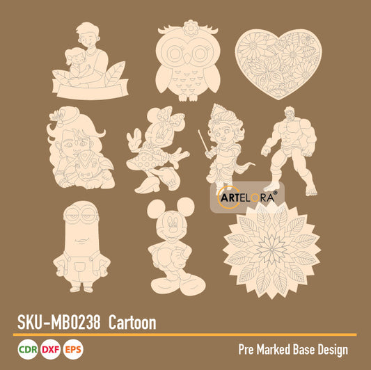 Pre Marked Base Design Pichwai Cartoon