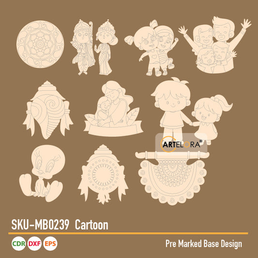 Pre Marked Base Design Pichwai Cartoon