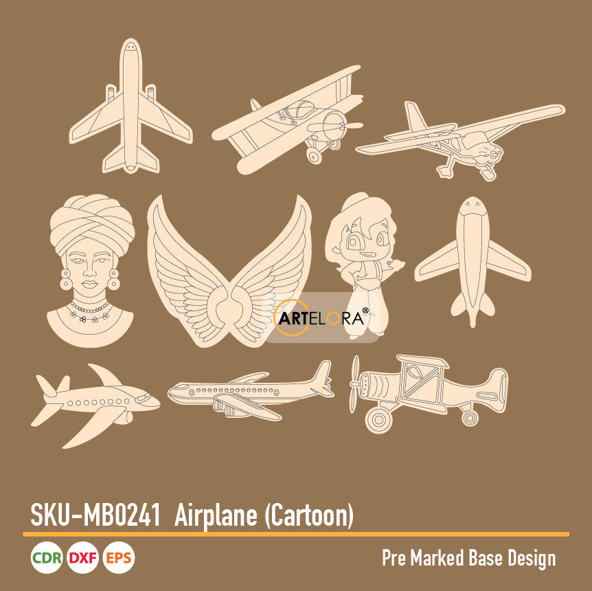 Pre Marked Base Design Airplane (Cartoon)