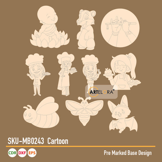 Pre Marked Base Design Buddha Cartoon