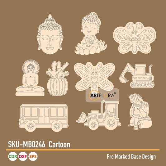 Pre Marked Base Design Pichwai Cartoon
