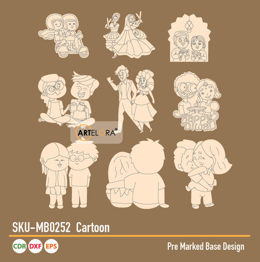 Pre Marked Base Design Cartoon (love couple)