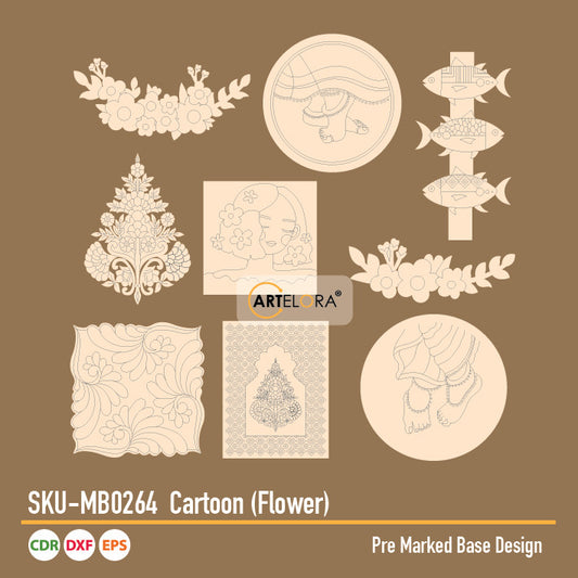 Pre Marked Base Design Cartoon (Flower)
