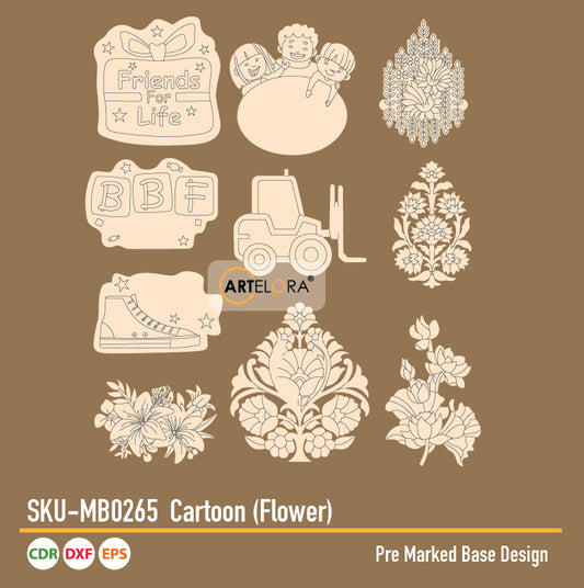 Pre Marked Base Design Cartoon (Flower)