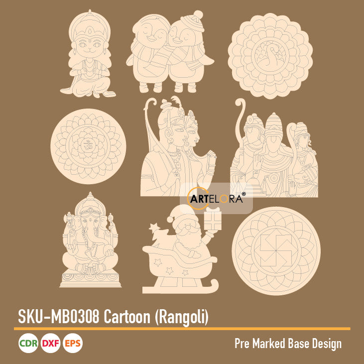 Pre Marked Base Cartoon (Rangoli)