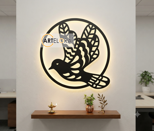 2D Modern Art Round Bird Design