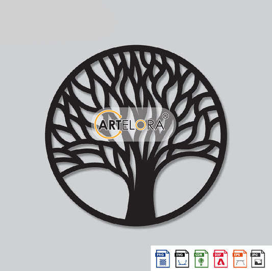 2D Modern Art Tree Laser Cutting