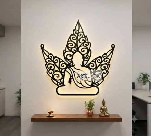 2D Modern Art leaf & Buddha Laser Cutting