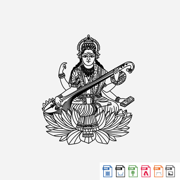 Laser Engraving Saraswati (Sharda)