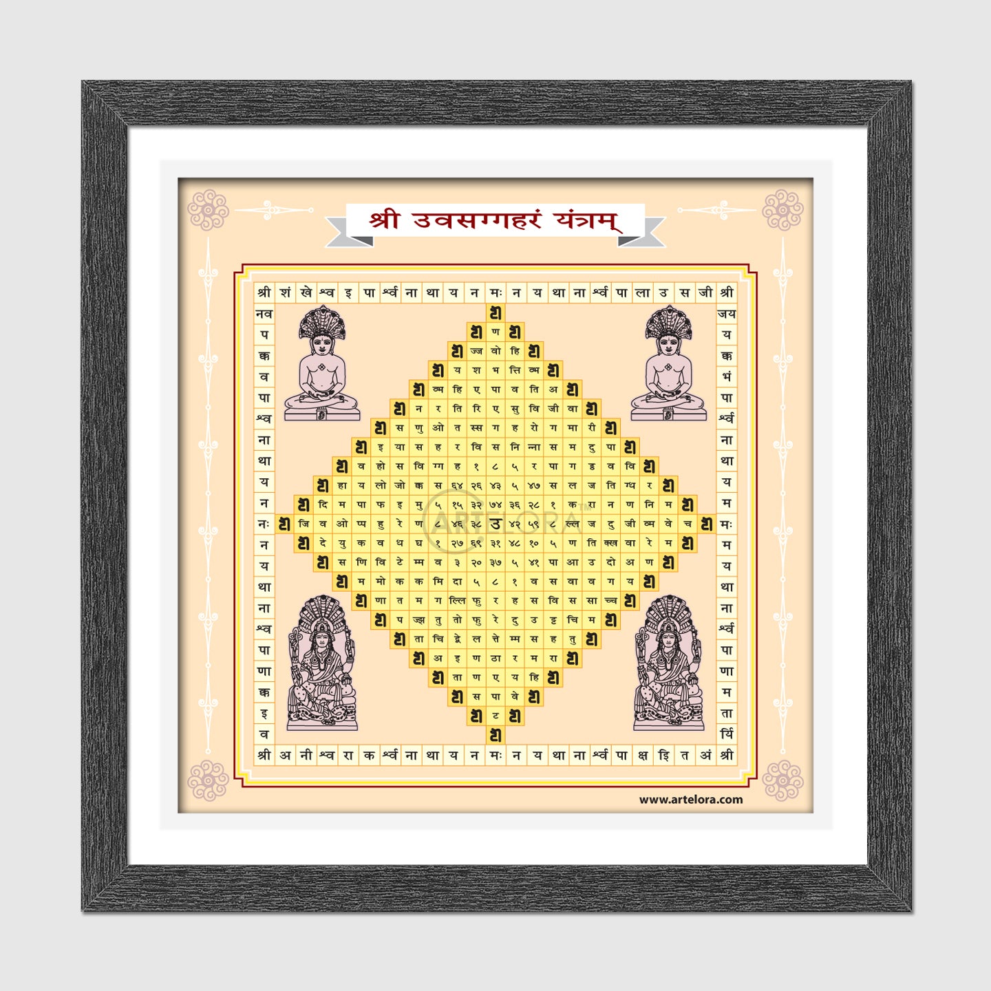 Canvas Painting Shri Uvasaggaharam Yantra (Jain)