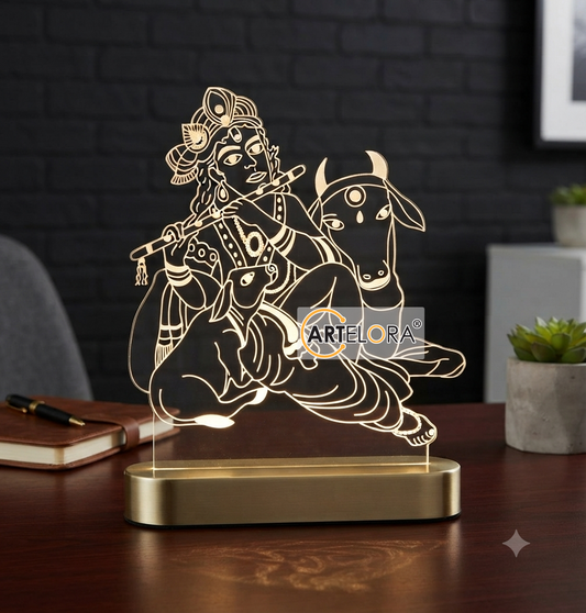 Laser Engraving Gopal Krishna with Cow