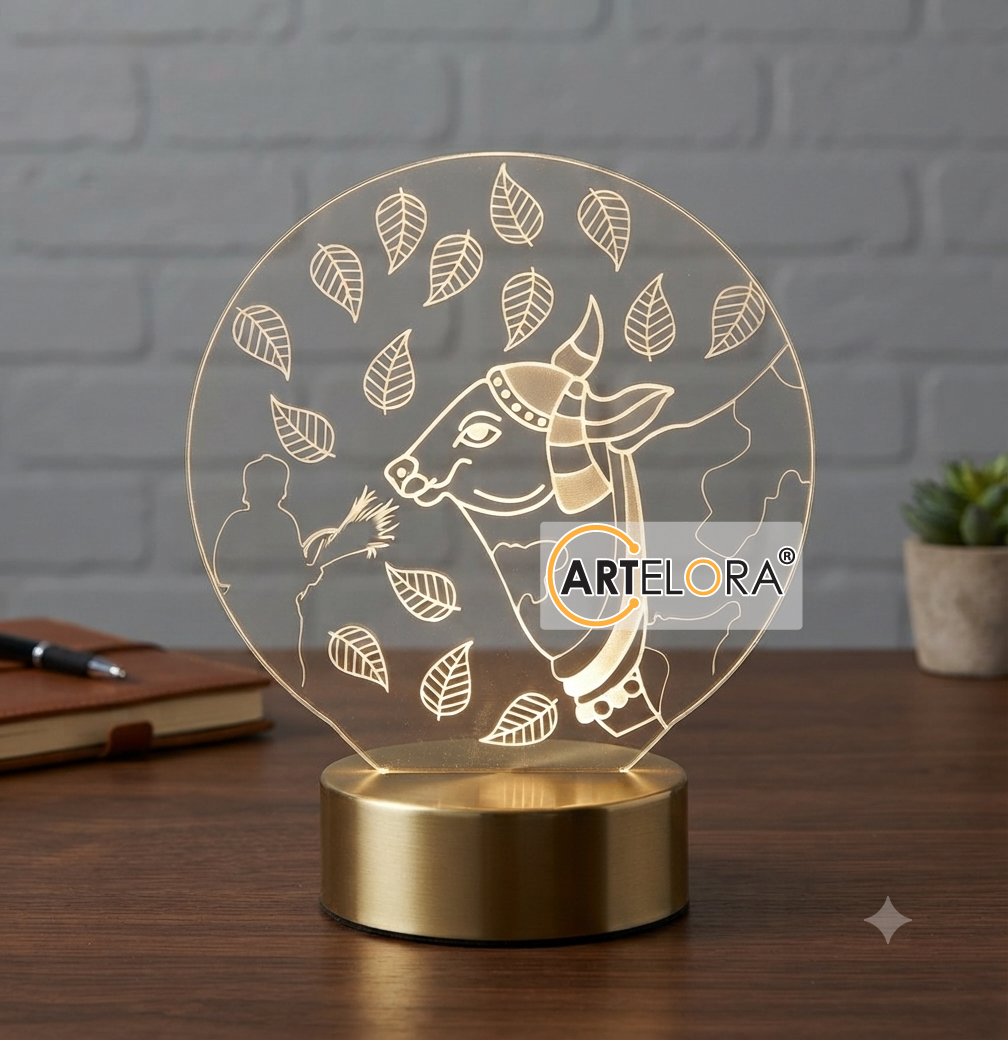 Laser Engraving Pichwai cow Painting