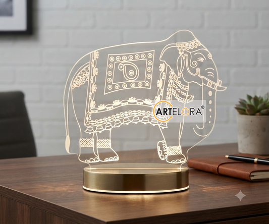 Laser Engraving Pichwai Airavat (elephant)