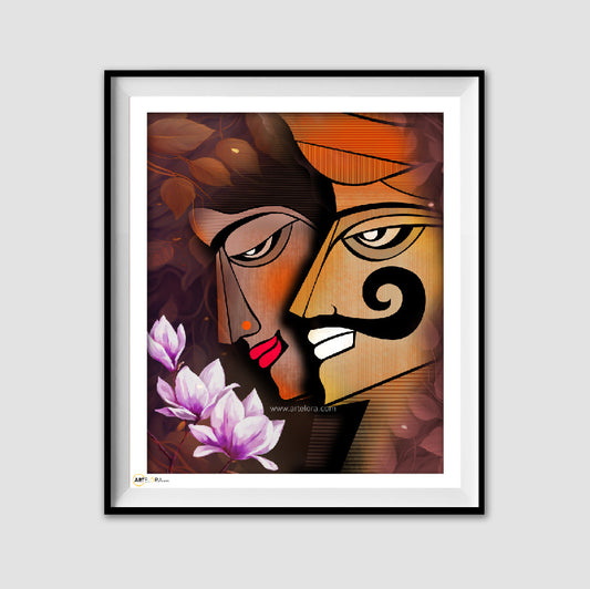 Canvas Dhola Maru Rajasthani Painting