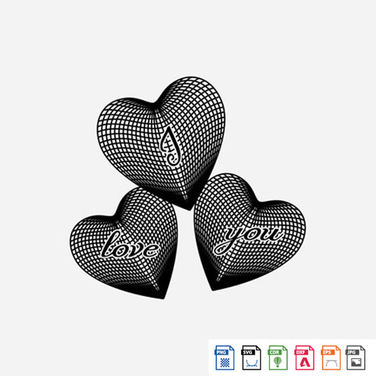 Laser Engraving 3 heart