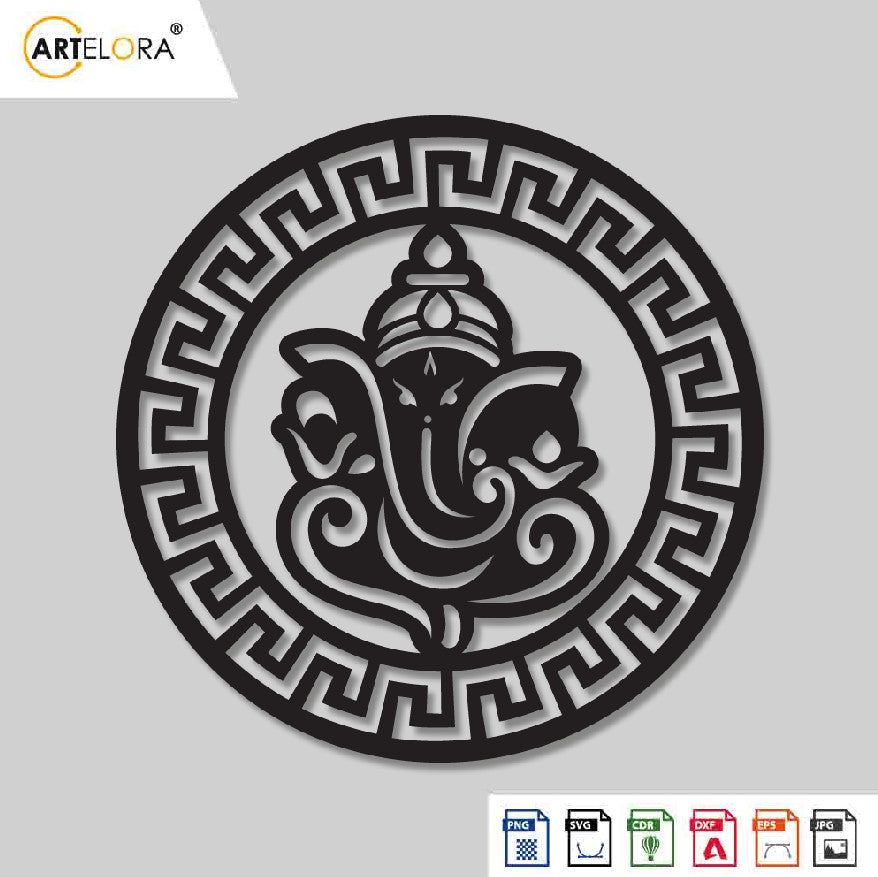 2D Modern Art Ganesh Laser Cutting