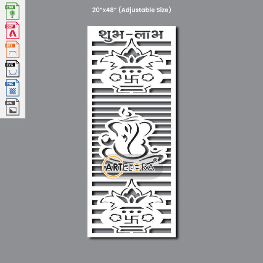 Grill Design Kalash Ganesh Laser cutting