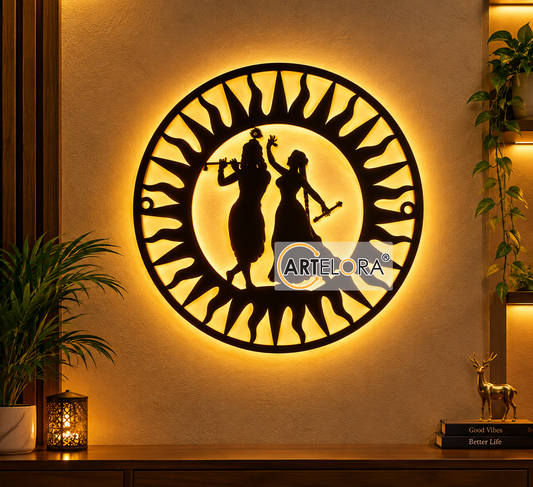 2D Modern Art Radha Krishna Laser cutting