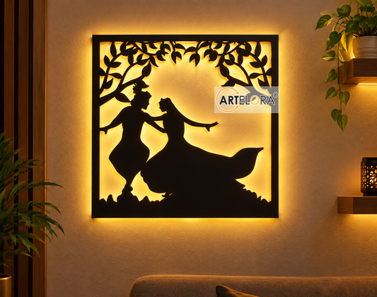 2D Modern Art Radha & Krishna Laser cutting
