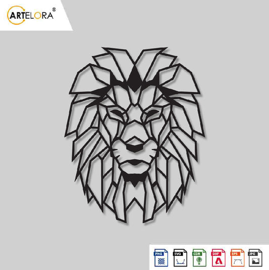 2D Modern Art Lion Laser Cutting