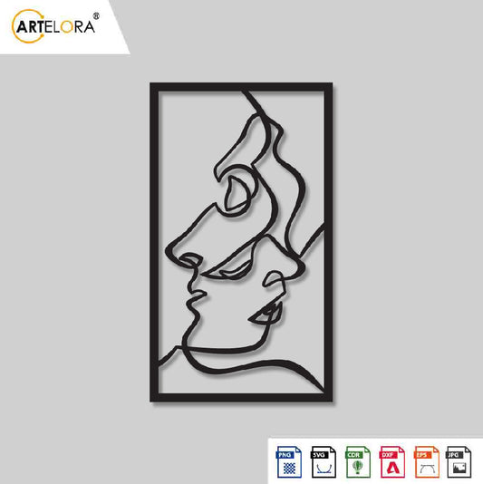 2D Modern Art woman face Laser cutting