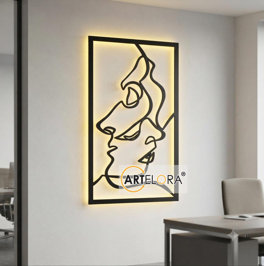 2D Modern Art woman face Laser cutting