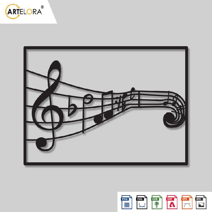 2D Modern Art Music Cutting Design