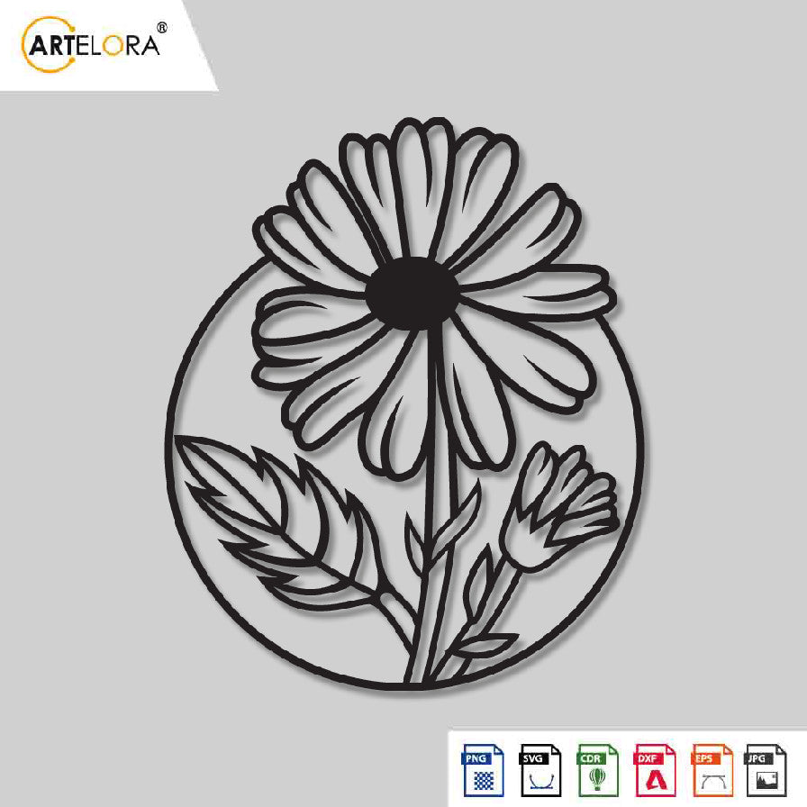 2D Modern Art Flower Laser Cutting Design